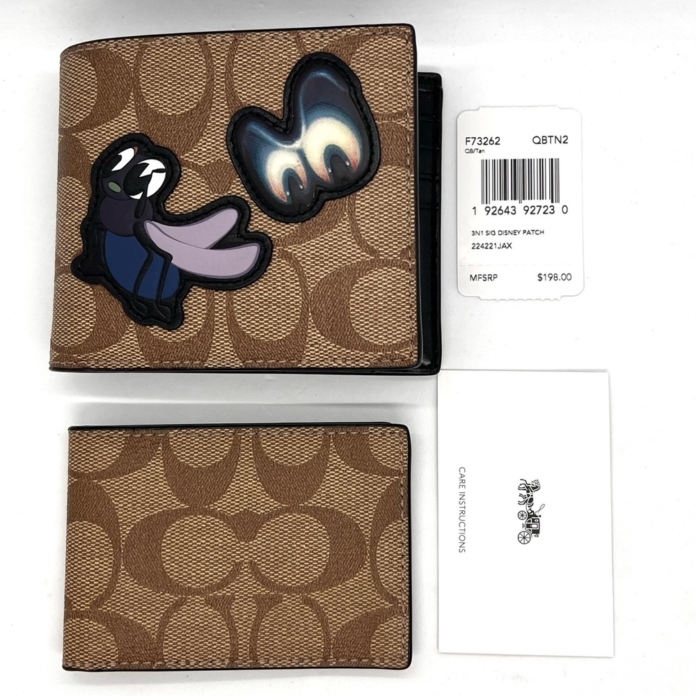 Coach x Disney 3-in-1 Sig Patch Wallet w/ Card Carrier NWT